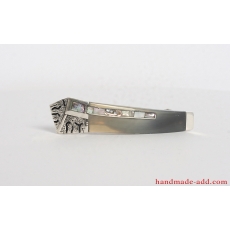 Sterling Silver Hair Barrette . Small size. Unique gift for ladies.