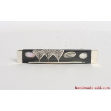 Sterling Silver Hair Barrette . Small size.
