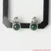 Silver Circle Stud Earrings with Malachite