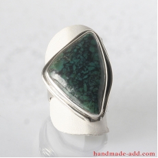 Silver Ring with Chrysocolla
