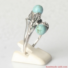 Sterling Silver Ring with Genuine Turquoise