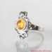 Silver Unusual Ring with Amber