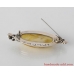 Silver Brooch Amber. Sterling Silver brooch with genuine Amber.