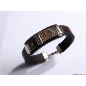 Unisex Dark Brown Leather Bracelet
