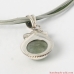 Green Kyanite Necklace Pendant handcrafted of silver 950