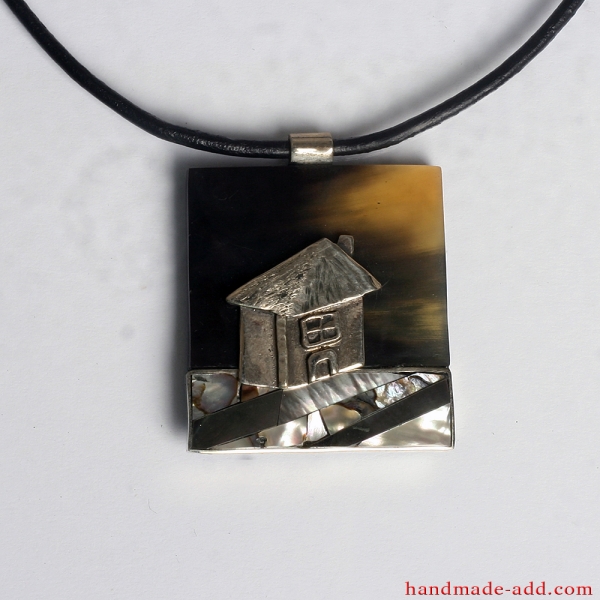 One-of-a-kind necklace "Home Sweet Home"