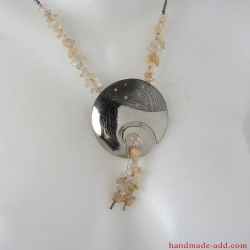 Bohemian necklace with Rutilated Quartz