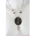Bohemian necklace with clear quartz and amethyst