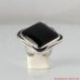 Huge Square Silver Ring with Black Onyx