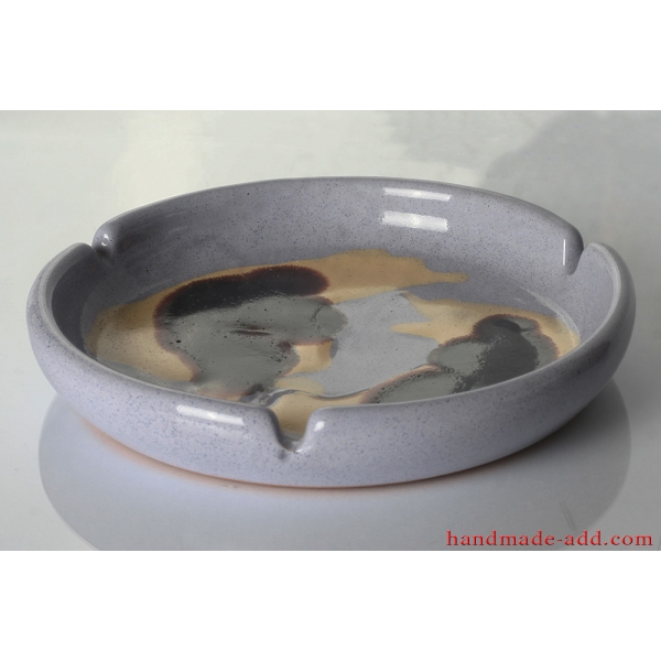 Vintage Ashtray. Ceramic Ashtray. Rare Large Ceramic Ashtray. Warm gray color.