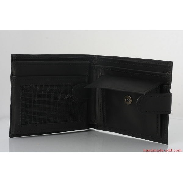 Mens wallet - top grain leather WALLET - LARGE COIN BIFOLD WALLET